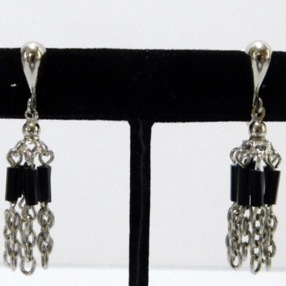 Signed Park Lane Drop Dangle Earrings Clip on